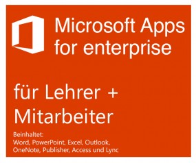 Microsoft Apps for enterprise (Office) f. Lehrer + Mitarbeiter (Bereitstellungsgebühr 12,90 € inkl.